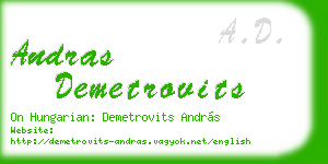 andras demetrovits business card