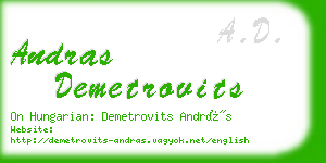 andras demetrovits business card